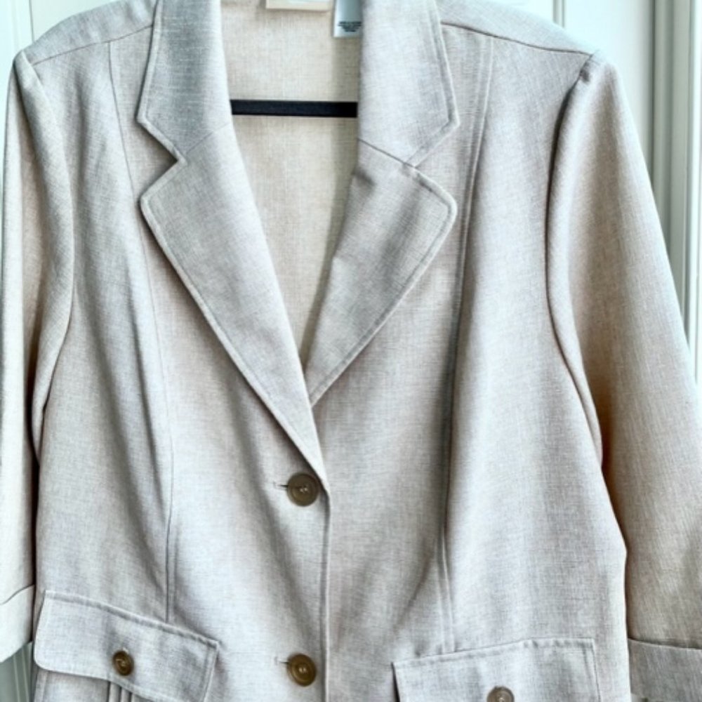 lightweight spring jacket, Alfred Dunner, beige, 16w